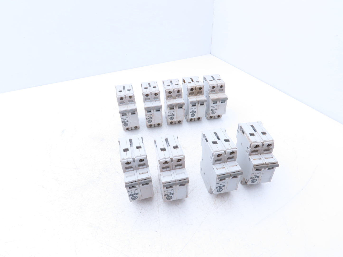 Allen Bradley 1492-CB2-G100 Circuit Breaker 2 Pole 10A 480VAC Lot of 9