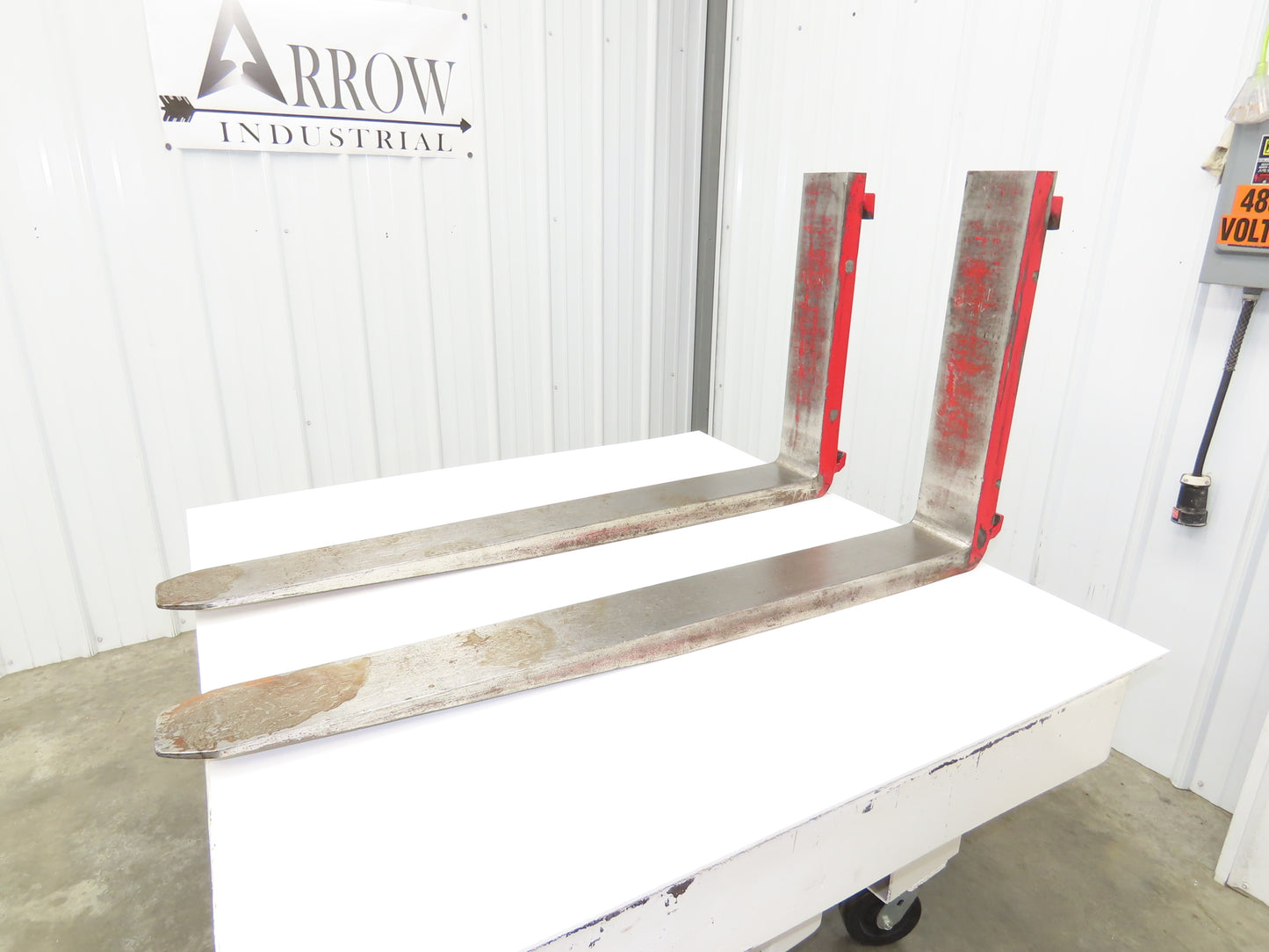 Bolzoni QQE 190830 5x48" Class 3 Steel Forklift Forks 20" Carriage 1-Pair READ