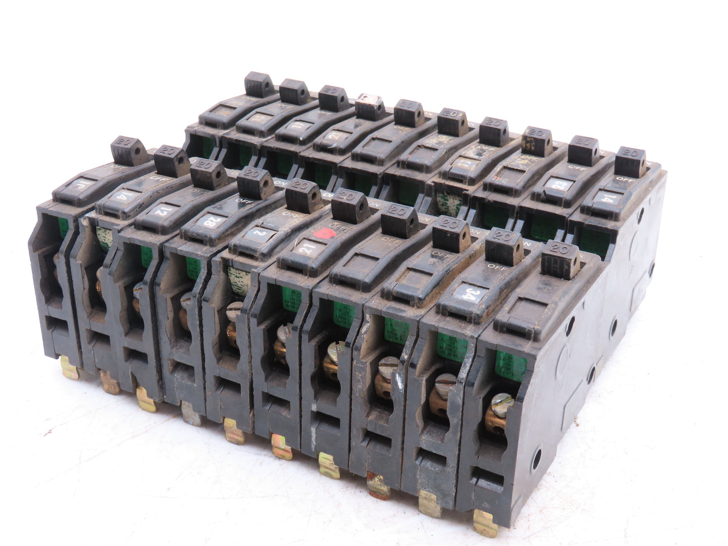 Square D QOB120 20A Circuit Breaker 1-Pole Bolt-On Old Style 120/240V Lot of 20