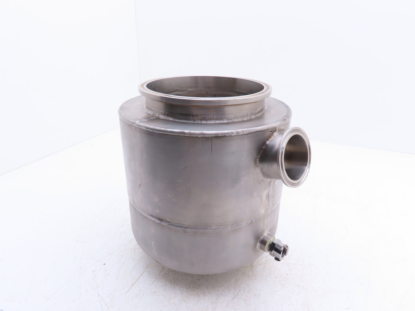 6"x 2" Tri-Clamp Sanitary Double Wall Bowl w/Hose Ports Drain 304 Stainless
