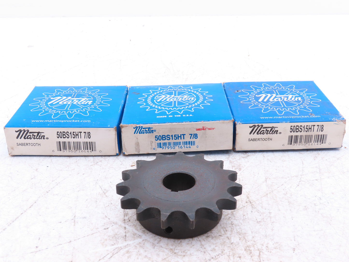 Martin 50BS15HT 7/8 #50 Roller Chain Sprocket 15-Tooth 7/8" Bore Lot of 3