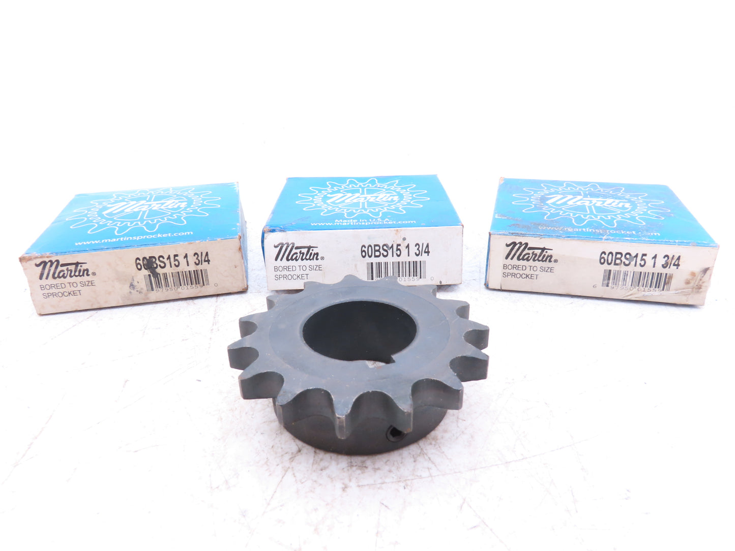 Martin 60BS15 1-3/4 #60 Roller Chain Sprocket 15-Tooth 1-3/4" Bore Lot of 3