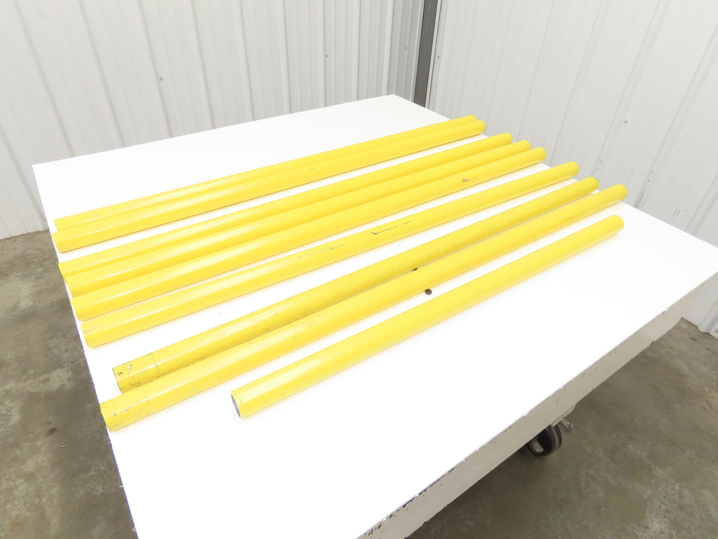 1-1/4"x 48" Sch 40 Yellow Aluminum Speed-Rail 1.66" Pipe OD Mixed Lot of 9