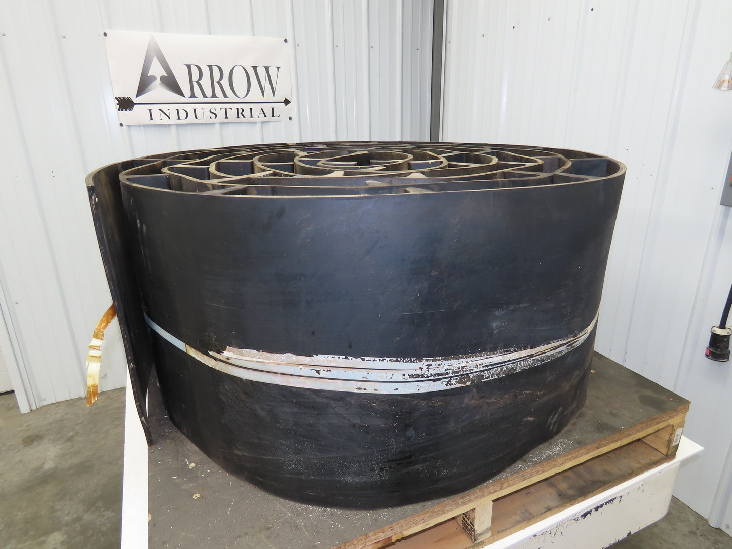 20"W x 43' Cleated Rubber Incline Conveyor Belt 3-Ply Black Heavy Duty Elevator