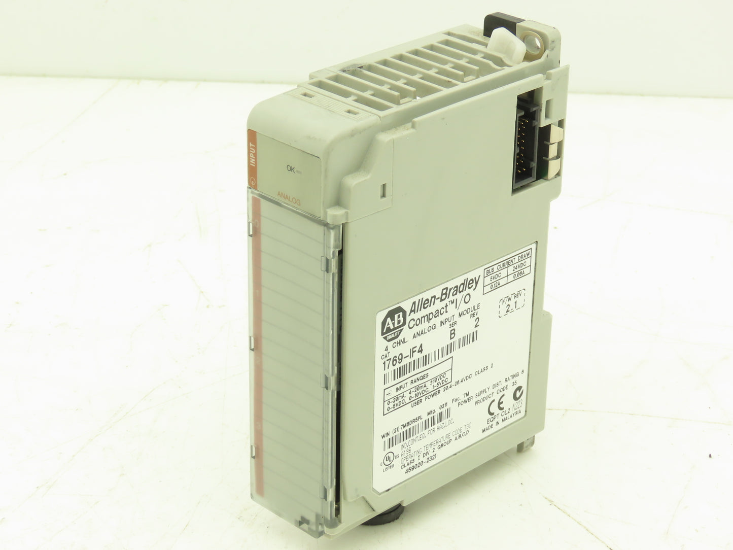 Allen Bradley 1769-IF4 Compact I/O Analog Input Module 24VDC Ser B Rev 2 FW 2.1