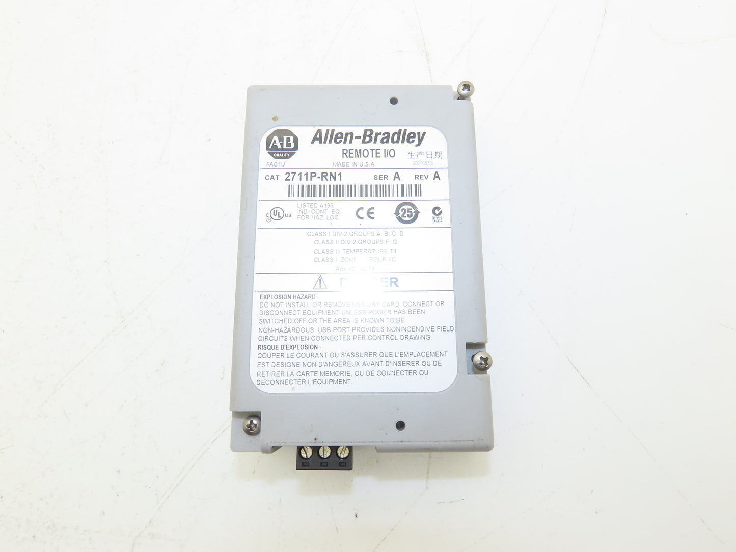 Allen Bradley 2711P-RN1 Remote I/O Communication Module PanelView Plus Ser A