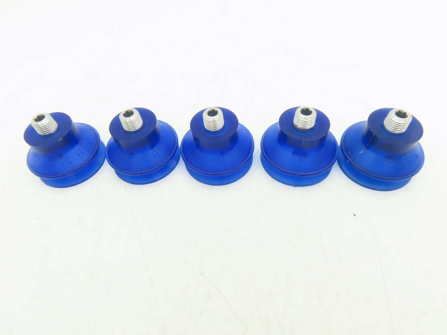 VC-B50 Round Vacuum Suction Cup 2-1/8" Dia 1/4" NPT Style J Blue Lot of 5