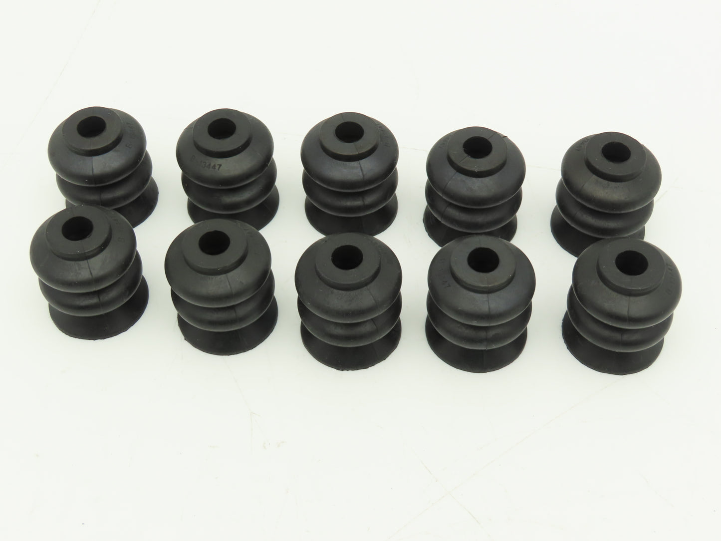 B-13447 Round Vacuum Bellows Suction Cup Black Rubber 1-1/4" Dia Lot of 10