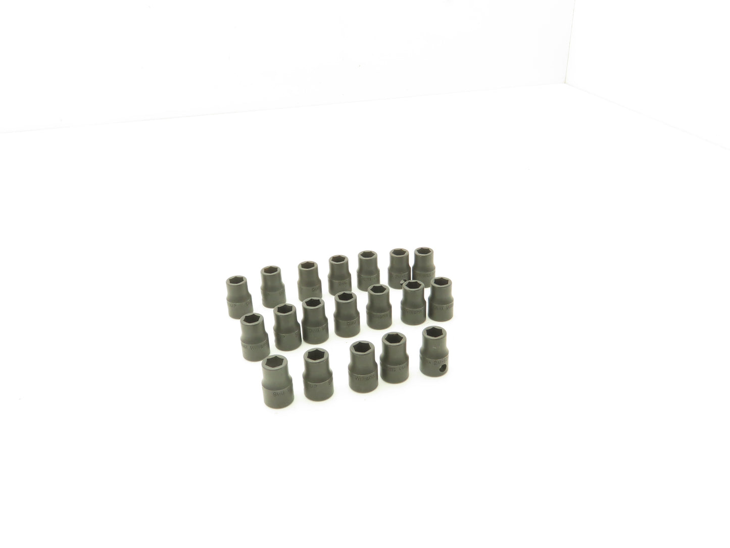 Williams 2M-609 IMP 3/8" Drive 9MM 6 Point Impact Socket Shallow Lot of 19
