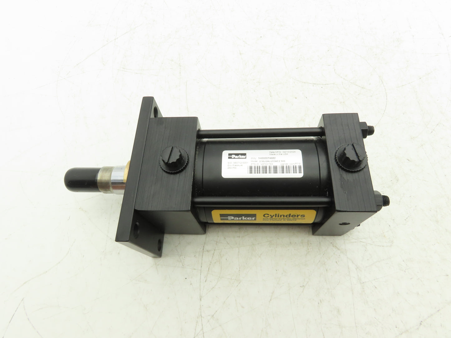 Parker 1H000074682 Pneumatic Cylinder 2.5" Bore 2-1/2" Stroke 250 PSI 3/4"-16