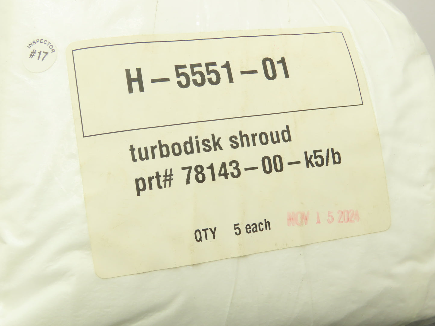 Ransburg 78143-00-K5 TurboDisk Applicator Shroud Cover White H-5551-01 Pack of 5