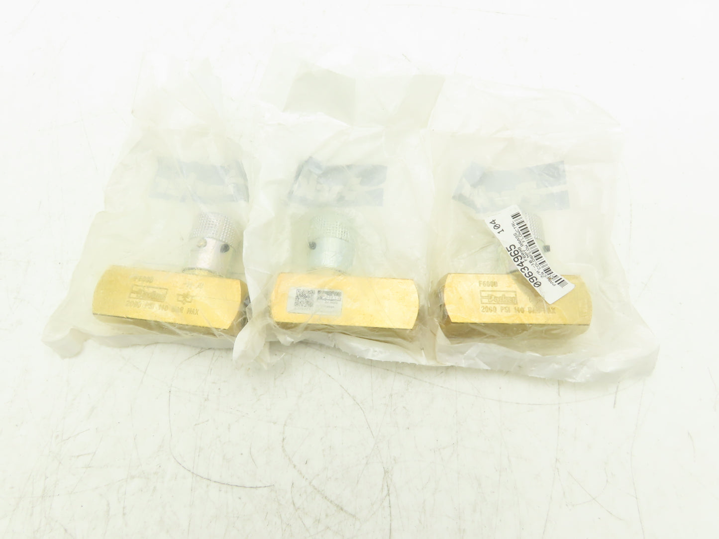 Parker F600B Colorflow Flow Control Valve 3/8" NPT Brass 2000 PSI Lot of 3