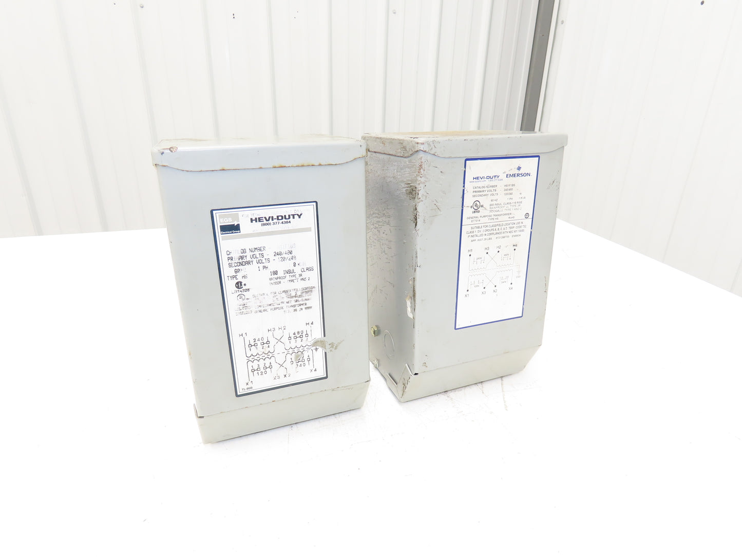 HS1F1B Hevi-Duty Industrial Transformer 1KVA HV 240/480 LV 120/240 1PH Lot of 2