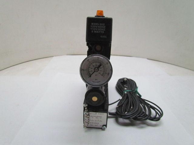 Parker Schrader Bellows AL11323BGW53L6B Pneumatic Valve Regulator 120V Solenoid