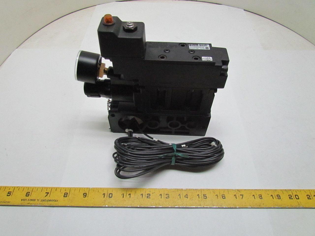 Parker Schrader Bellows AL11323BGW53L6B Pneumatic Valve Regulator 120V Solenoid