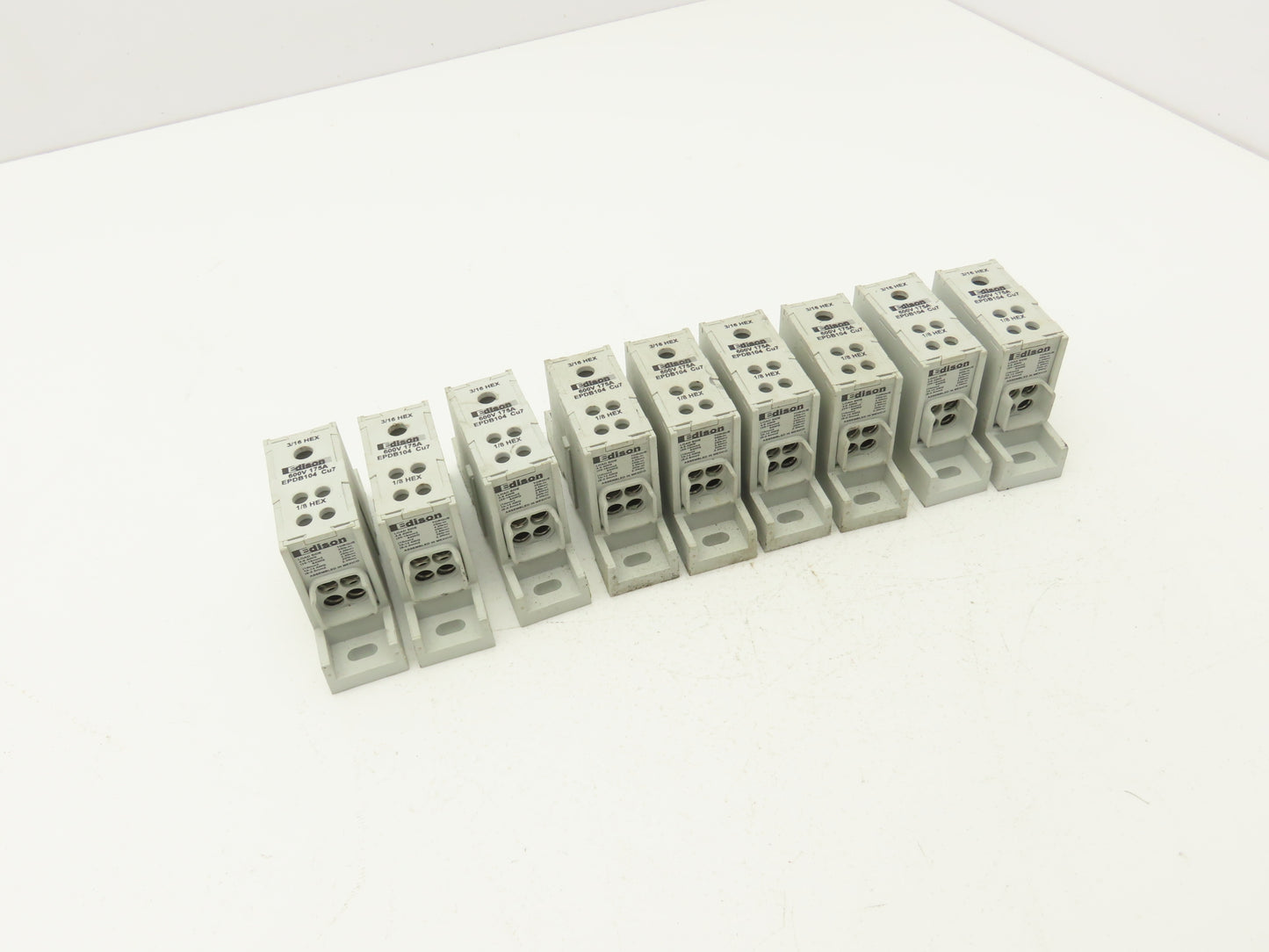 Edison EPDB104 Power Distribution Block 600V 175A 2-14awg Lot of 9