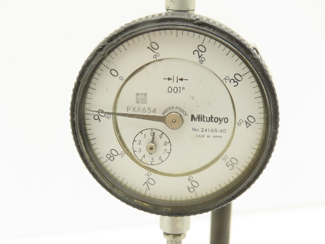 Mitutoyo 6x6x2" Graplate Granite Indicator Stand Inspection Plate Adj Arm w/Gage