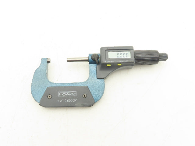 Fowler Digital Outside Micrometer 1-2" 25-50mm Range .00005" Flat Anvil No Case