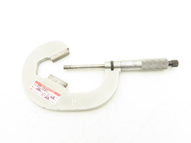 Starrett 483 V-Anvil Micrometer 1-2" Range Flat Spindle Ratchet Stop
