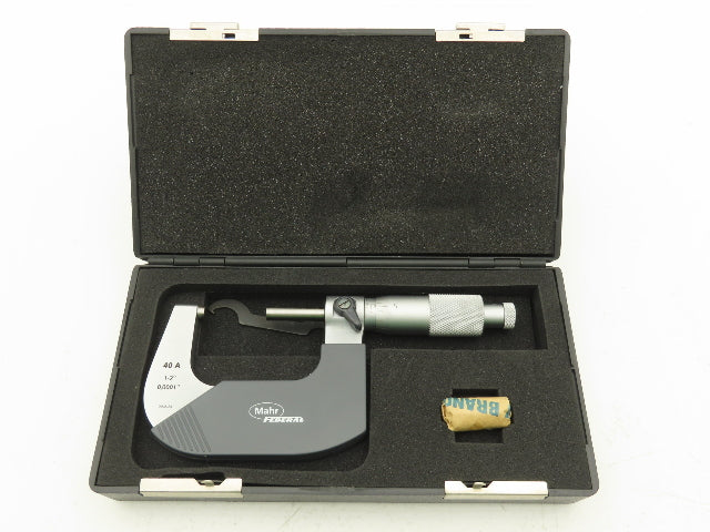 Mahr Federal 4134912 Micromar 40A Outside Micrometer 1-2" Range .0001" Ratchet