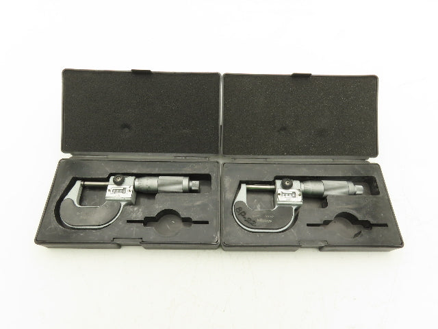 Mitutoyo 193-211 Mechanical Digit Counter Micrometer 0-1" Range Gray LOT OF 2