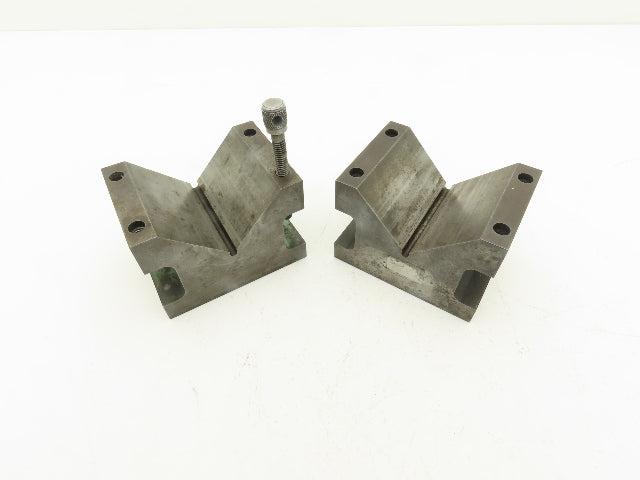 Precision Steel V Block 5/16-18 Machinist Tool 2-7/8 X 4 X 2-7/8" Lot Of 2