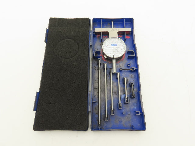 Fowler 52-125-006-1 X-Depth Dial Depth Gage 0-22" Range 6 Rods -Missing 1 Tip