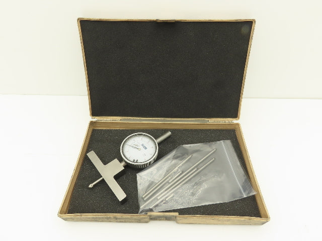 Fowler 52-125-006-1 X-Depth Dial Depth Gage 0-22" Range .001" 4"Base 7 Rods