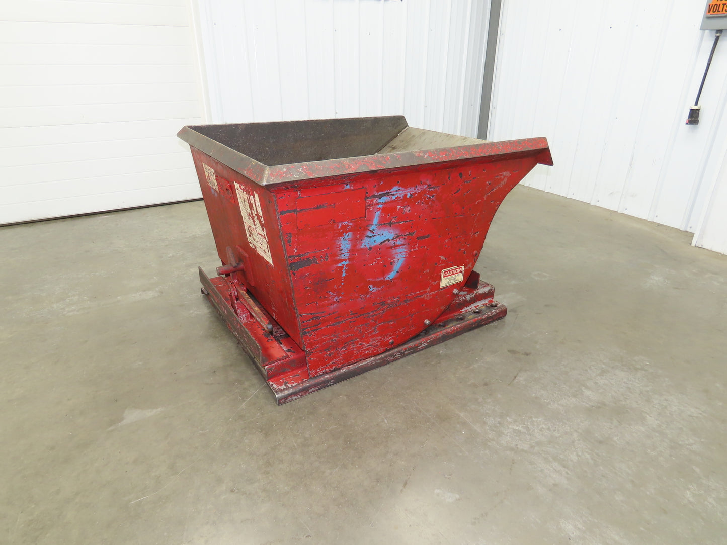 Roura Self Dumping Hopper 1/2 Yard Forklift Steel Dumpster 50x38x32"