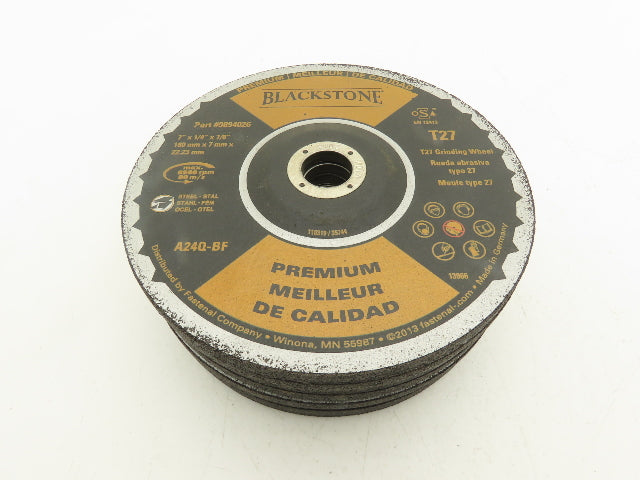 Blackstone 0894026 Type 27 Grinding Wheel 7" X 1/4" X 7/8" 8500rpm Lot of 8