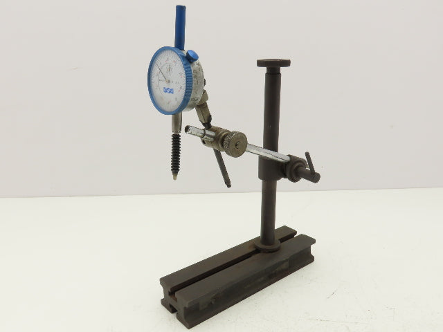 Dial Indicator Stand Adjustable T-Slot 9" Post Height 0-1" Fowler Gage .001"