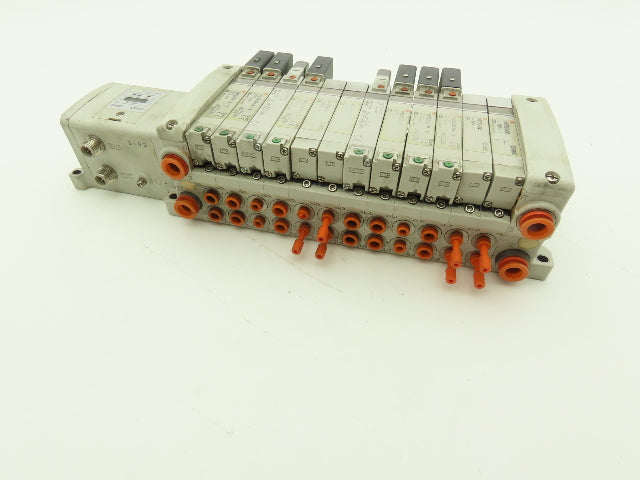SMC EX250-SDN1 12-Station DeviceNet Manifold 8 Solenoid Valves 24VDC