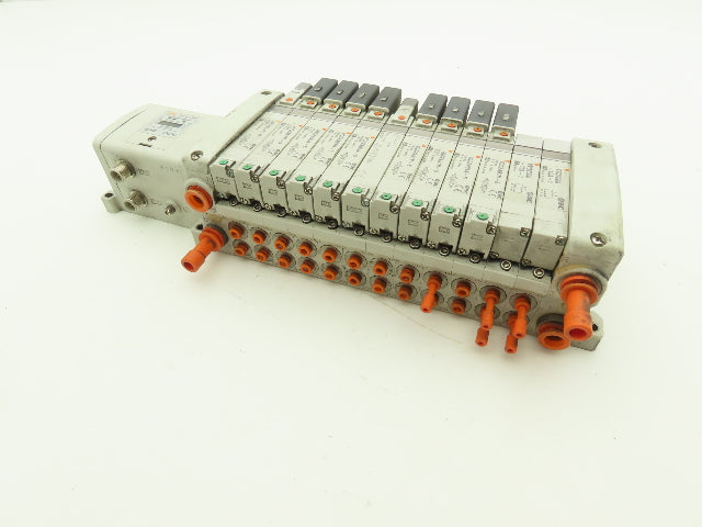SMC EX250-SDN1 12-Station DeviceNet Manifold 10 Solenoid Valves 24VDC