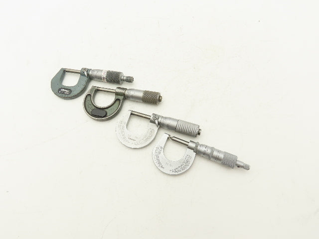 Scherr Tumico Mitutoyo 115-153 Outside Micrometer 0-1" Range Mixed Lot of 4