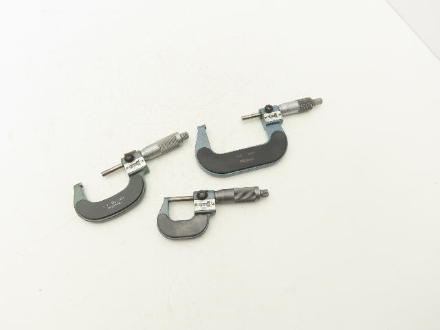 Mitutoyo 193 Mechanical Digit Outside Micrometer 0-1" 1-2" 2-3" Set of 3