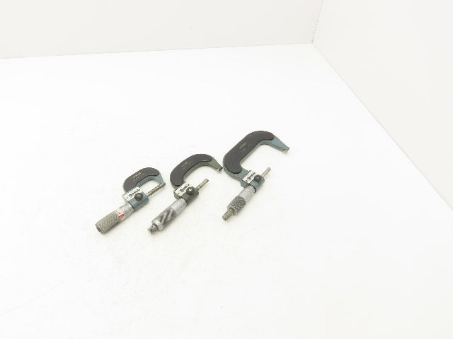 Mitutoyo 193 Mechanical Digit Outside Micrometer 0-1" 1-2" 2-3" Set of 3