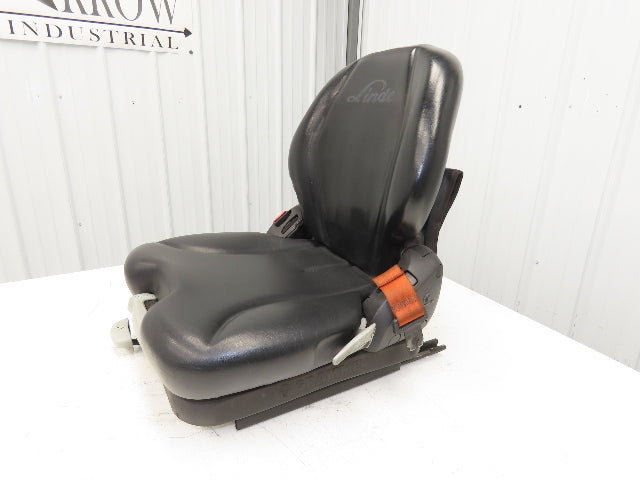 Grammer Forklift Seat Black Vinyl Adjustable Removed From Linde 0015225372