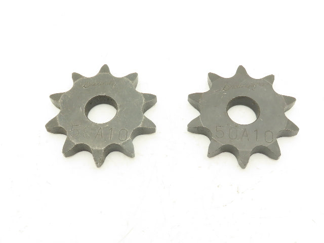 Browning 50A10 #50 Roller Chain Sprocket 10-Tooth 5/8" Stock Bore Lot of 2