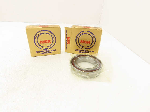 NSK 7011A5TRDULP3 Ball Bearings Set of 2 55mm ID x 90mm OD x 18mm Lot of 2