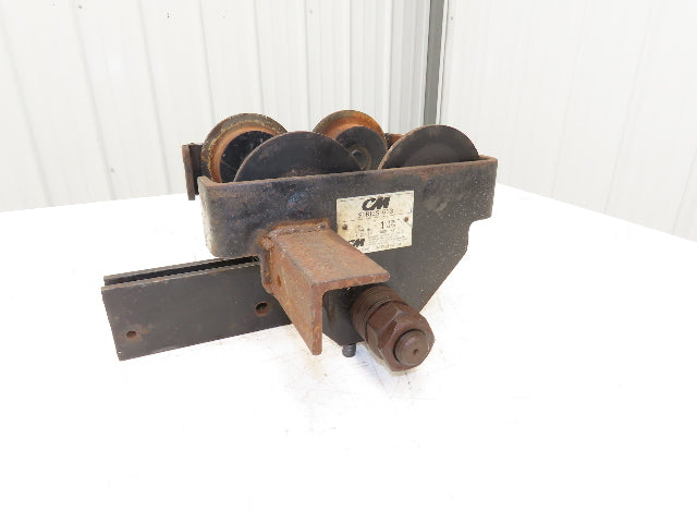 CM 633 Series 1 Ton Plain Manual Push Trolley 3"-8" Beam 2000Lb w/Hanger Plates