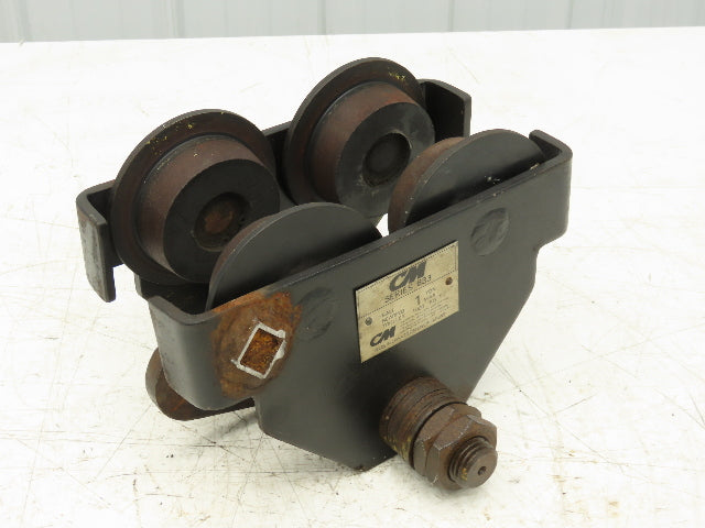 CM 633 Series 1 Ton Plain Type Manual Push Trolley 3"-8" Beam Flange 2000Lb