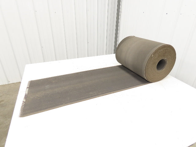 16"W x 55' Heat Resistant Fabric Conveyor Belt 1-Ply Gray Reversible 1/8"Thick