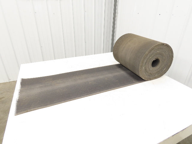 16"W x 65' Heat Resistant Fabric Conveyor Belt 1-Ply Gray Reversible 1/8"Thick
