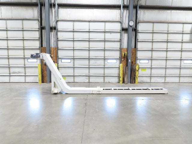 Hennig 21' Incline Chip Conveyor 14"W Scraper Chain 15' 2" Infeed 62"Discharge