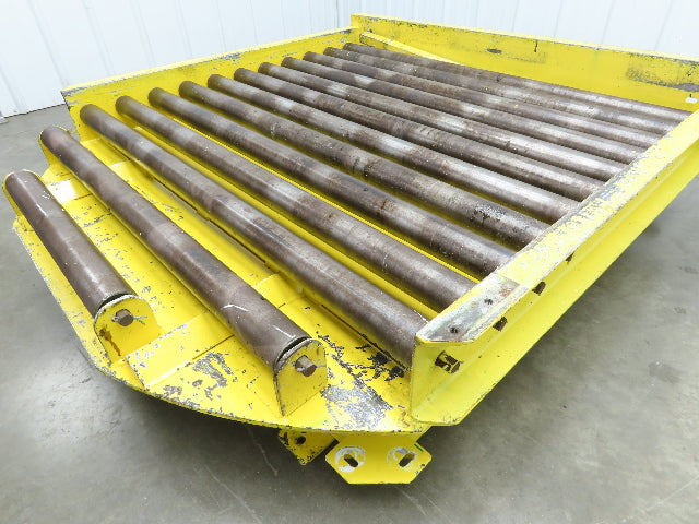 54"W x 55"L Pallet Rotator Transfer Conveyor 50"BF 2.5" Gravity Roller Turntable