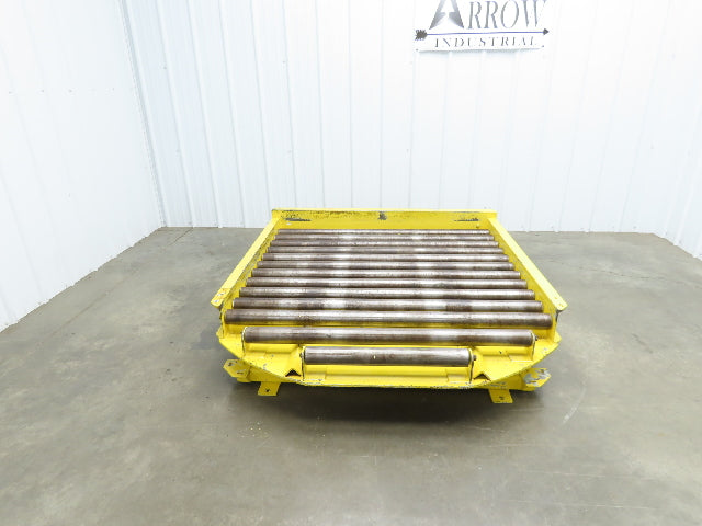 54"W x 55"L Pallet Rotator Transfer Conveyor 50"BF 2.5" Gravity Roller Turntable