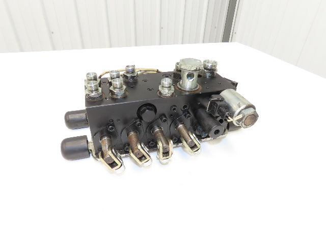 Linde L0009443761 Hydraulic 4-Lever Spool Valve Forklift Mast Control Off E32CL