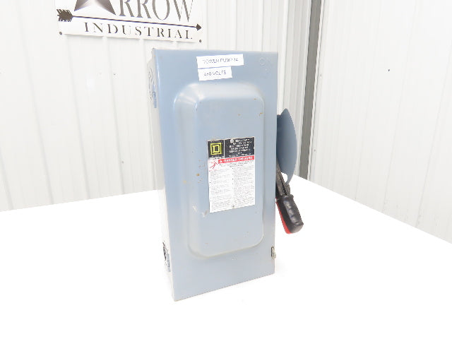 Square D HU362 Safety Disconnect Switch 60A 600VAC 3 Pole Non Fused Ser F05