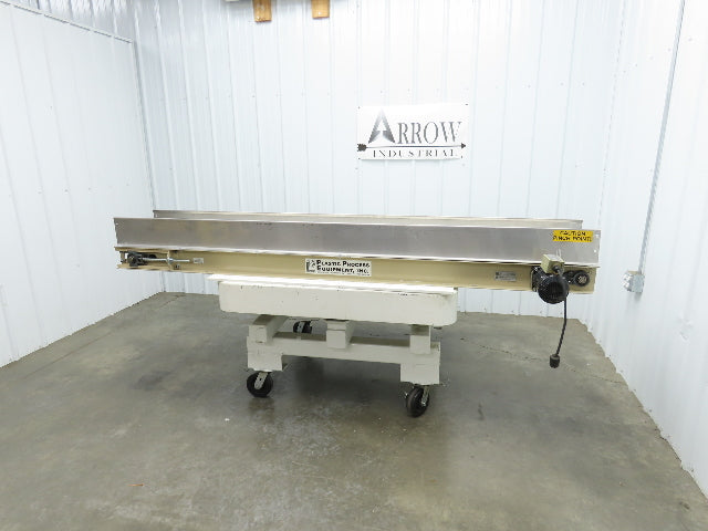 Plastic Process 16"x 8'L Slider Bed Conveyor 12"Belt 115V Direct Drive 19FPM