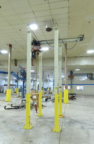 Kone Cranes 2 Ton Free Standing Bridge Crane 4'-7' Span 12' 9"HUB 2-Speed Hoist